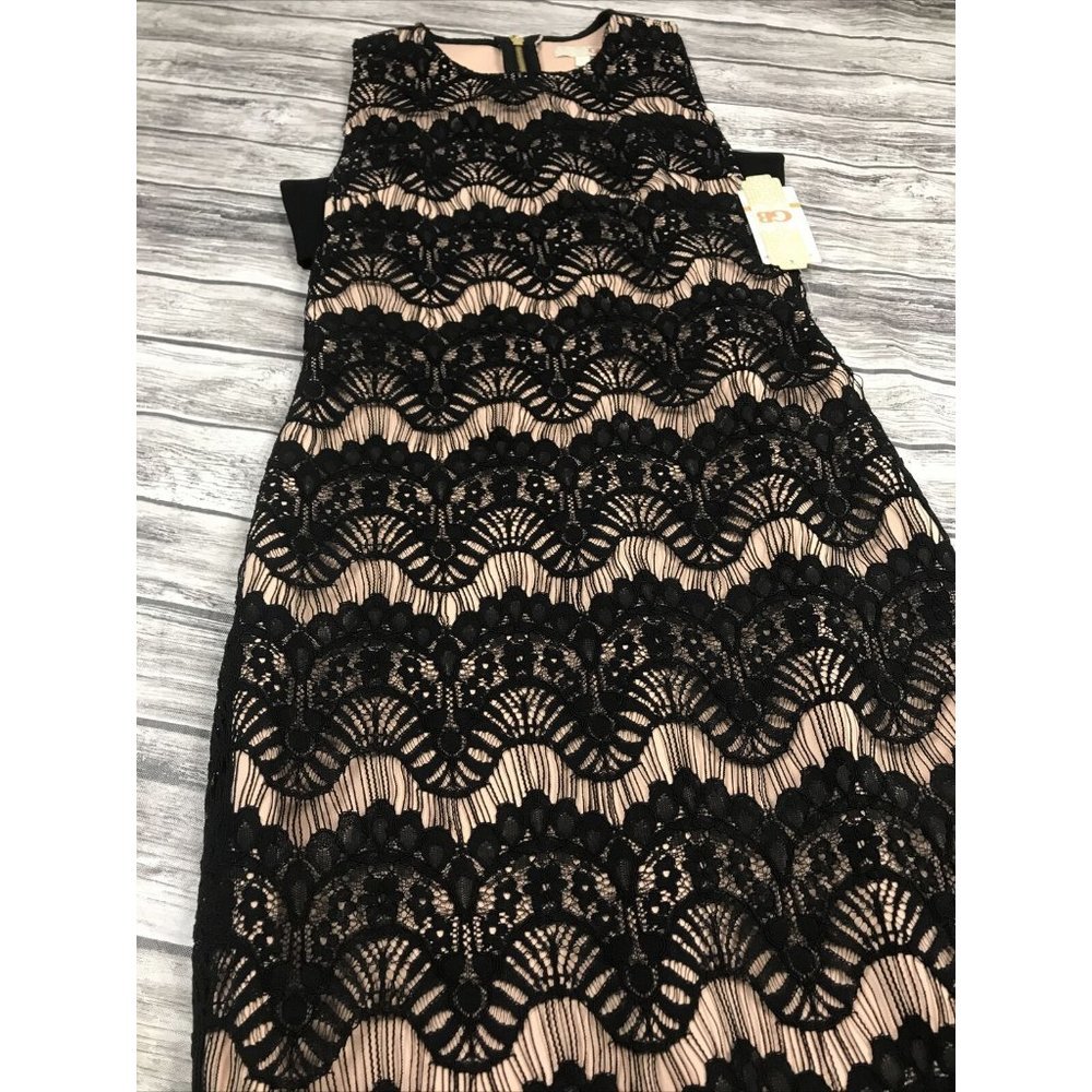 GIANNI Bini black lace fringe dress size S